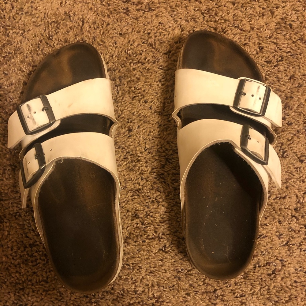 Birkenstock’s Arizona White Size 28 - 8 1/2 worn